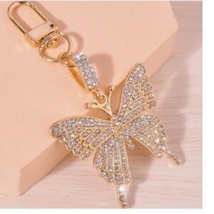1pc Shimmering Golden Butterfly Keychain -